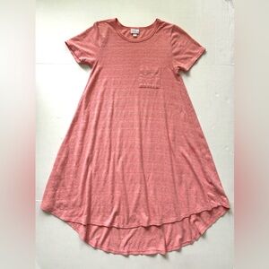 LuLaRoe Carly Dress Simply Comfortable Soft‎ Stretchy Hi-Low Salmon Size XXS NEW